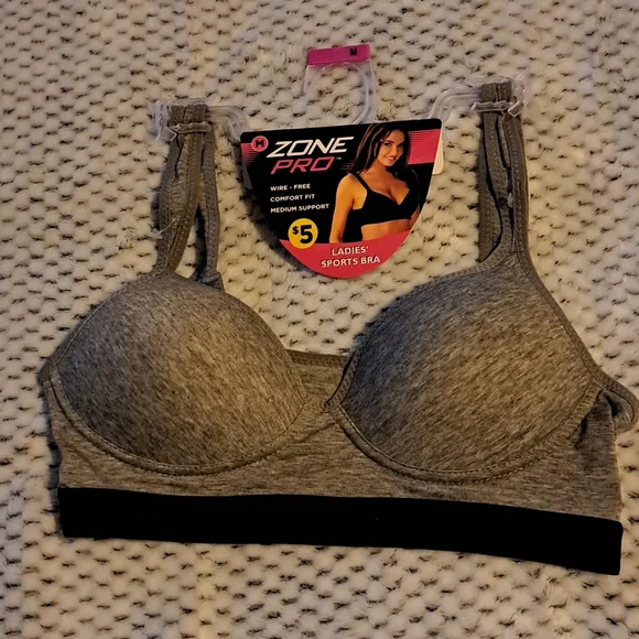 SIZE M SPORTS BRA.NWT WIRE FREE COMFORT FIT MED.SUPPORT